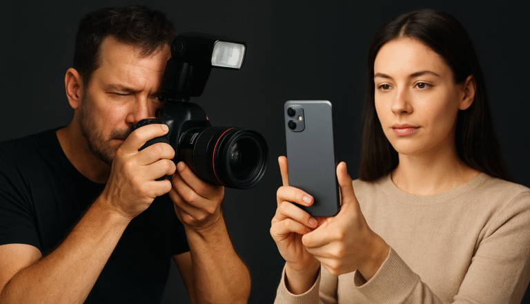 fotografo y fotografa con celular