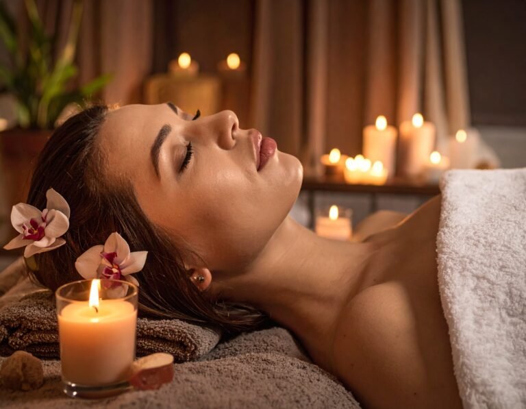 Mujer en un spa en Uruguay