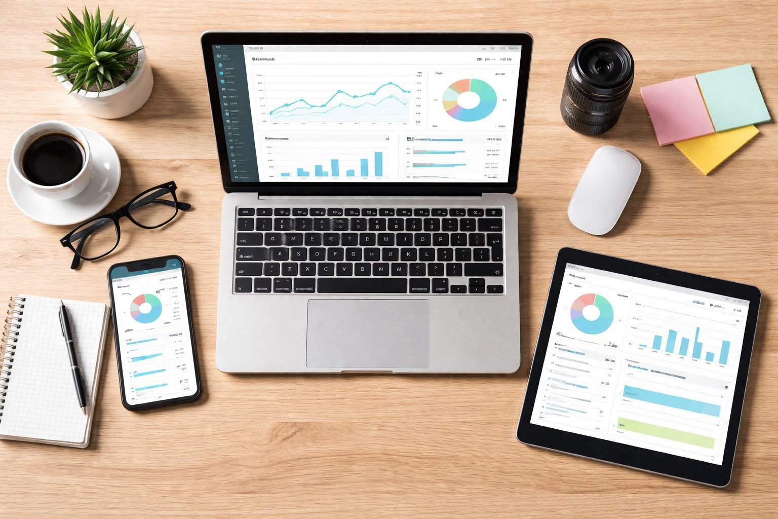 Dispositivos tecnológicos y gráficos de datos