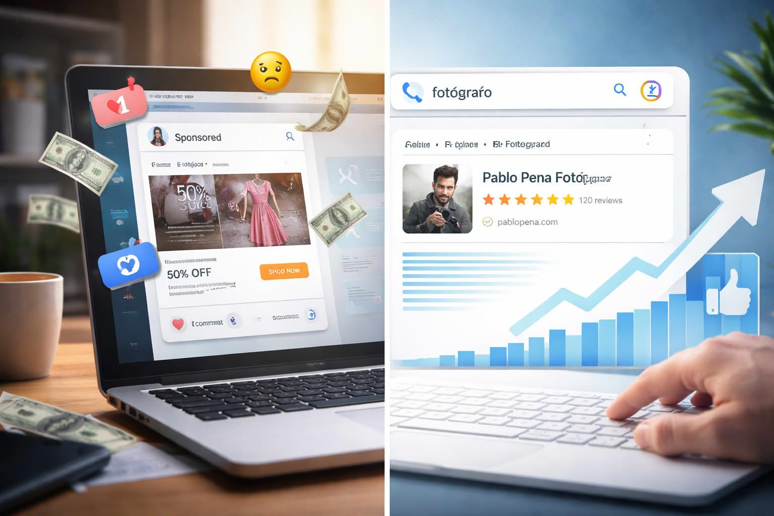 Anuncios en redes sociales, meta, ads, google y SEO