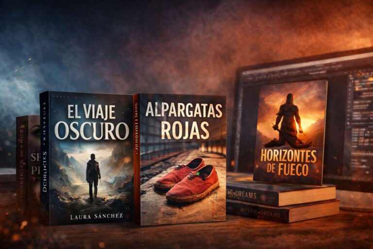 Creación de portadas de libros profesionales: diseño que vende desde la primera mirada 1 Tres libros sobre aventuras y misterio