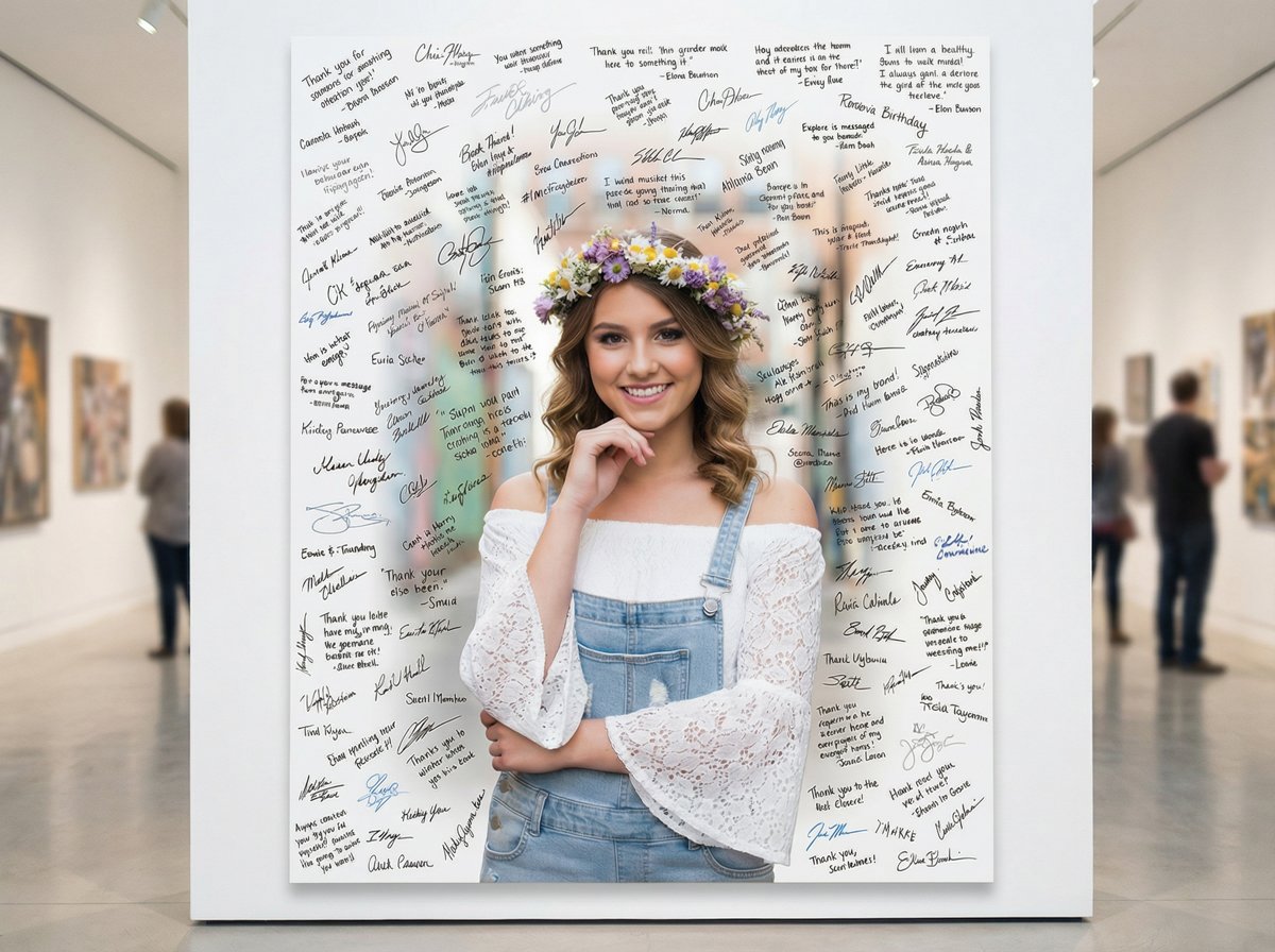 Mural de firma de quinceañera especial