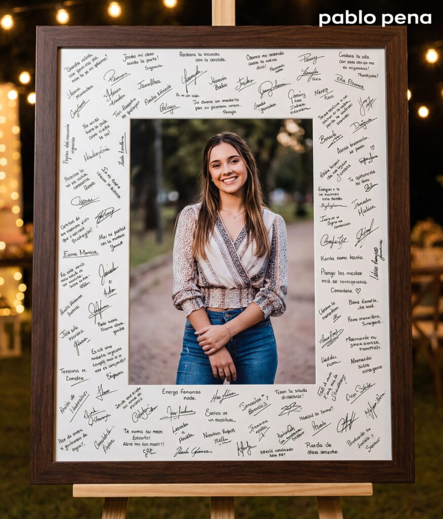 Mural de firmas marron