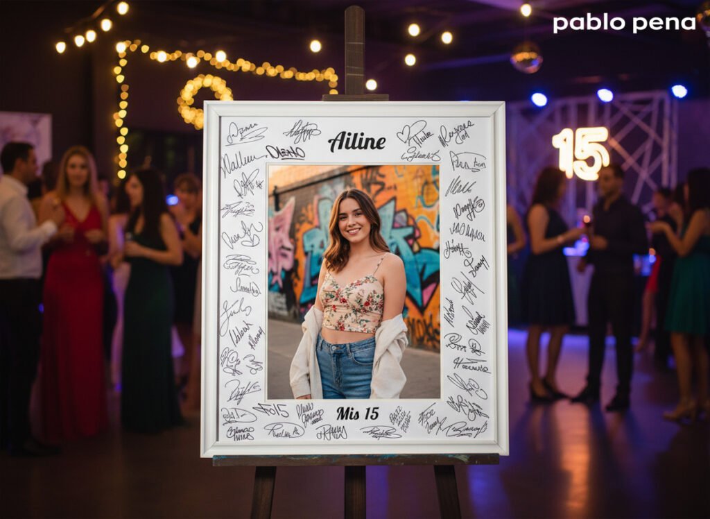 cuadro de firmas para quince años