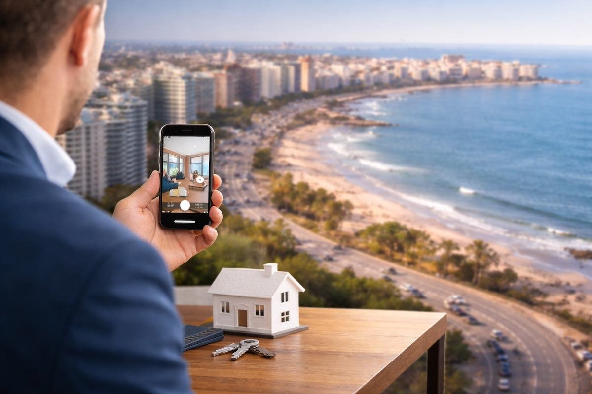 filmando una propiedad en Montevideo