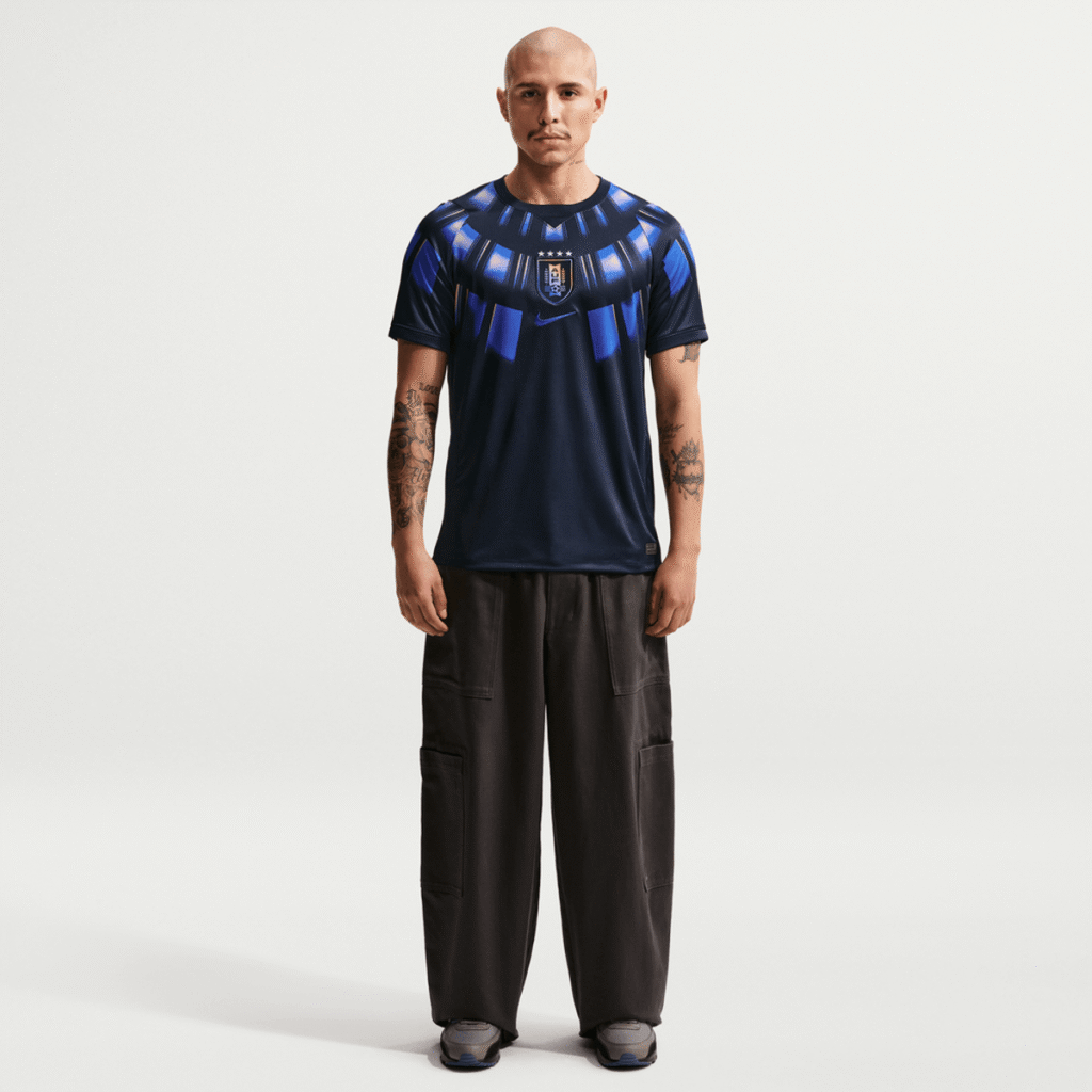 ¿Fotos reales o inteligencia artificial? La campaña de la camiseta de Uruguay que genera dudas 2 Camiseta alternativa seleccion uruguaya