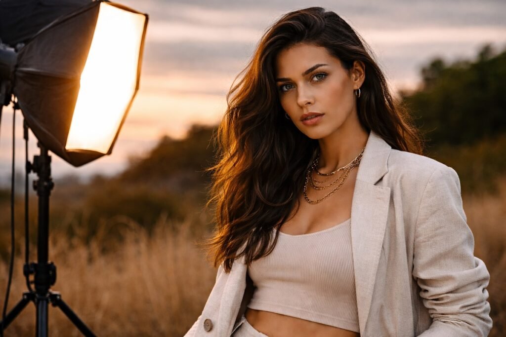 Iluminación en fotografía de moda en exteriores con flash modelo uruguaya pablo pena fotografo uruguay