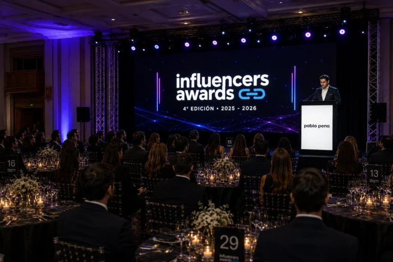 Influencers Awards 2025/2026 2 Influencers Awards 2026 durante una gala de creadores de contenido con patrocinio de Pablo Pena