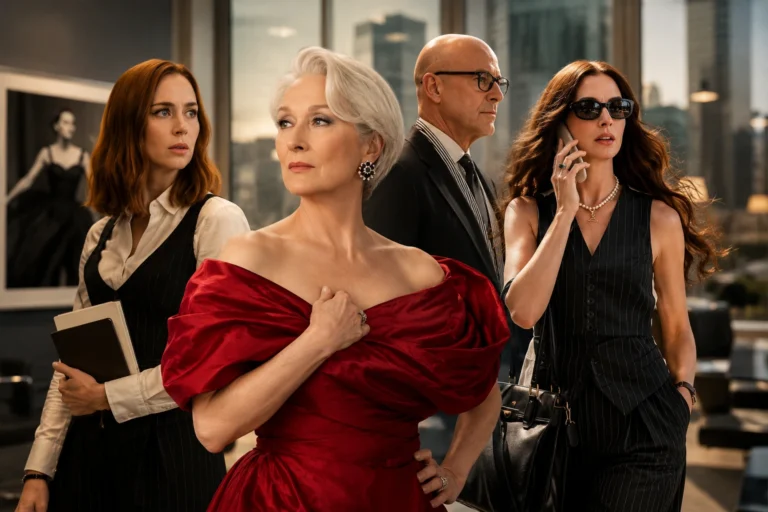 Portada inspirada en The Devil Wears Prada 2 con los personajes principales en un entorno fashion y editorial moderno, creada por Pablo Pena