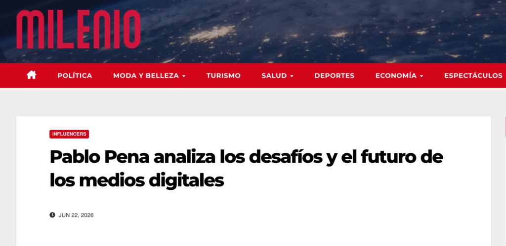 Entrevista a Pablo Pena en el portal argentino Milenio Digital