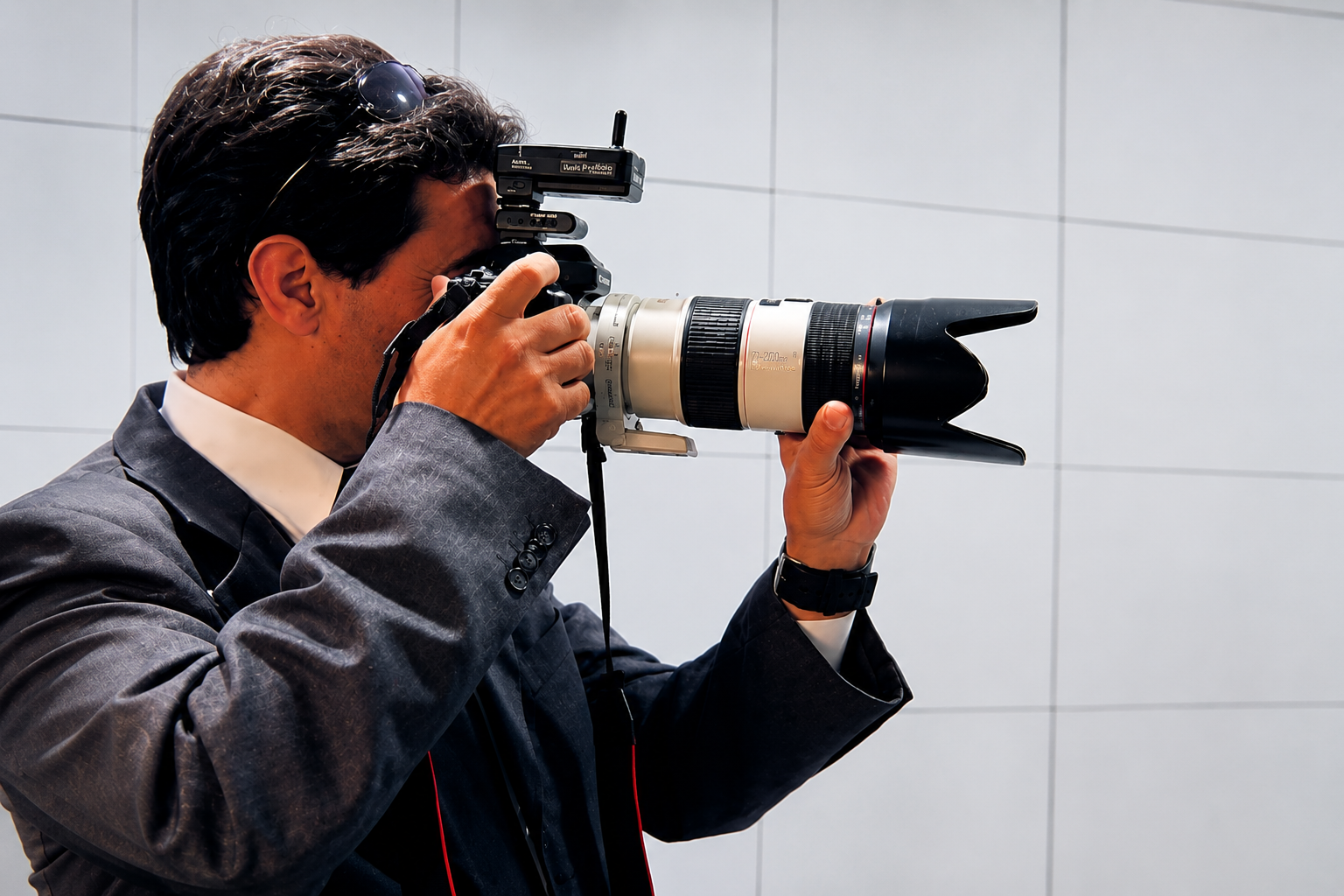 Cómo contratar un fotógrafo en Uruguay: guía completa con consejos de un profesional 1 Pablo Pena, fotógrafo profesional uruguayo, con su cámara durante una producción fotográfica en Buenos Aires